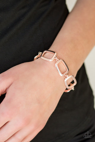 Paparazzi Accessories Basic Geometry - Rose Gold Bracelet 