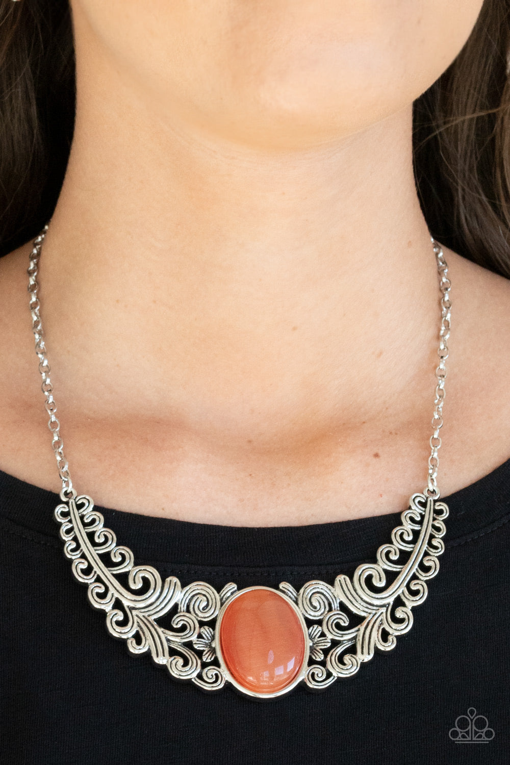 Paparazzi Accessories Celestial Eden - Orange Necklace & Earrings 