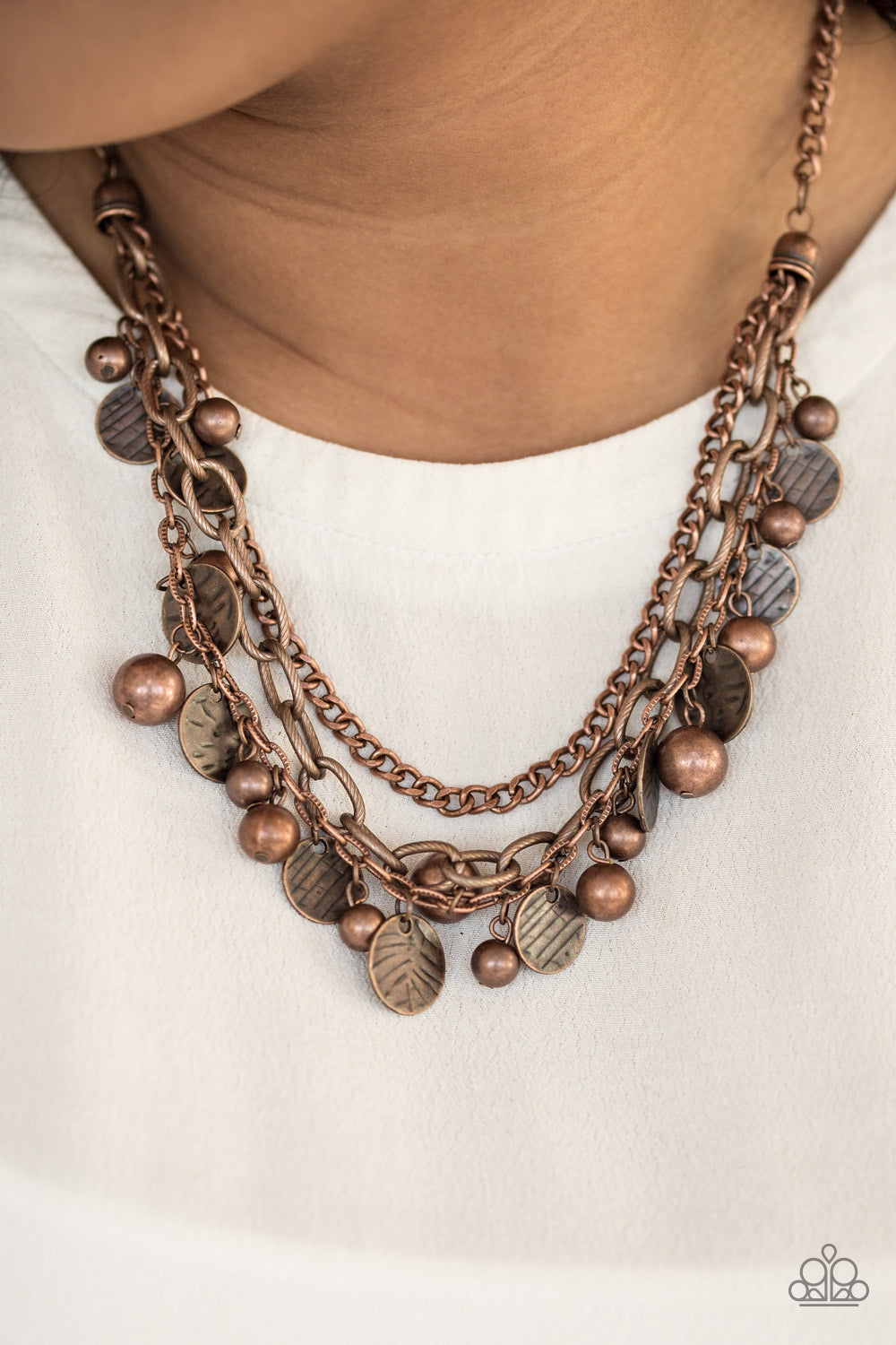 Paparazzi Accessories Cast Away Treasure - Copper Necklace & Earrings 