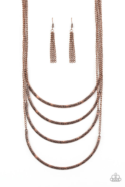 Paparazzi Accessories It Will Be Over MOON - Copper Necklace & Earrings 