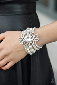 Paparazzi Accessories Rule The Room - White Bracelet 