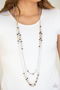 Paparazzi Accessories Seasonal Sensation - Brown Necklace & Earrings 
