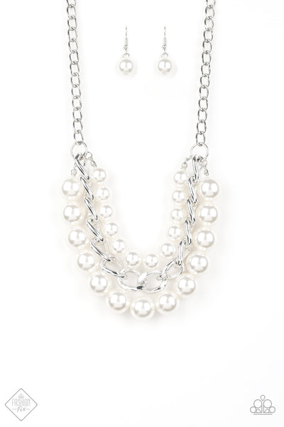 Paparazzi Accessories Empire State Empress White Necklace & Earrings 