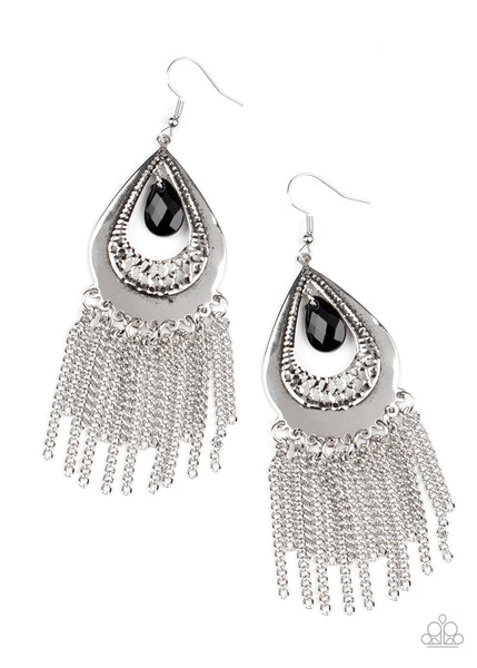 Paparazzi Accessories Scattered Storms - Black Earrings 