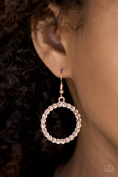 Paparazzi Accessories Bubblicious - Copper Earrings 