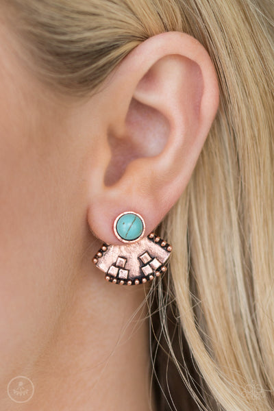 Paparazzi Accessories Stylishly Santa Fe - Copper Post Earrings 