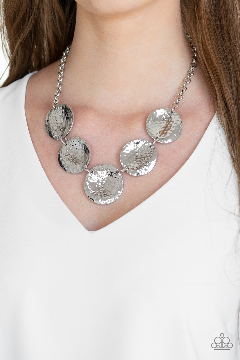 Paparazzi Accessories First Impressions - Silver Necklace & Earrings 