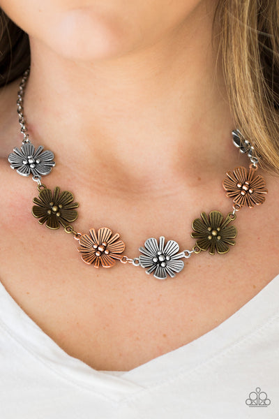 Paparazzi Accessories Poppin Poppies - Multi Necklace & Earrings 