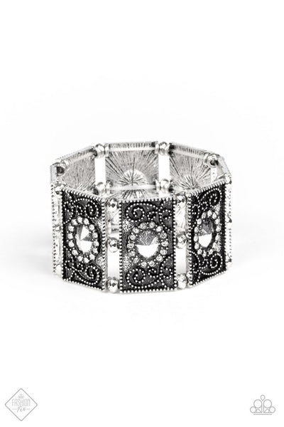 Paparazzi Accessories Tycoon Texture White Bracelet 