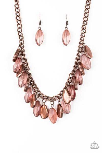 Paparazzi Accessories Fringe Fabulous - Copper Necklace & Earrings 