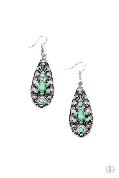 Paparazzi Accessories Fantastically Fanciful - Green Earrings 