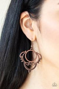 Paparazzi Accessories Metallic Macrame Copper Earrings 