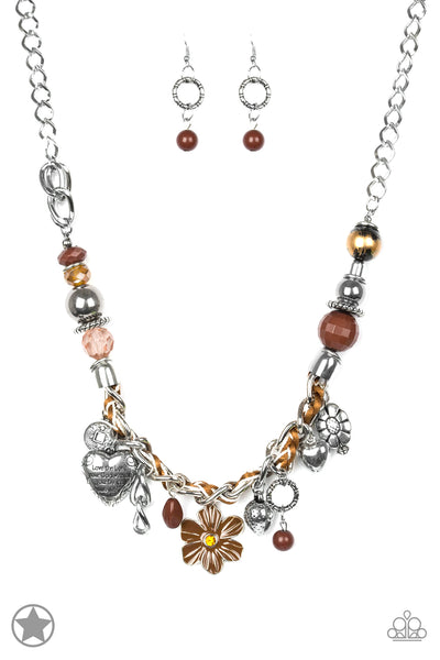 Paparazzi Accessories Charmed, I Am Sure - Brown Necklace & Earrings 