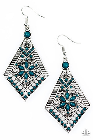 Paparazzi Accessories Stay Wild, Wildflower - Blue Earrings 