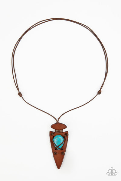 Paparazzi Accessories Hold Your ARROWHEAD Up High - Blue Necklace 