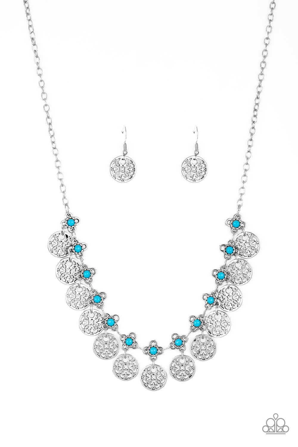 Paparazzi Accessories Mandala Movement - Blue Necklace & Earrings 