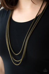Paparazzi Accessories Street Sweep - Brass Necklace & Earrings 