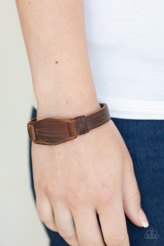 Paparazzi Accessories Plainly Pioneer - Brown Bracelet 