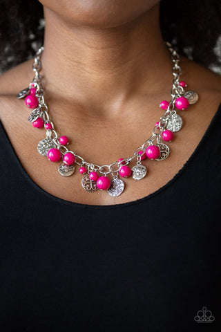 Paparazzi Accessories Guru Garden - Pink  Necklace & Earrings 