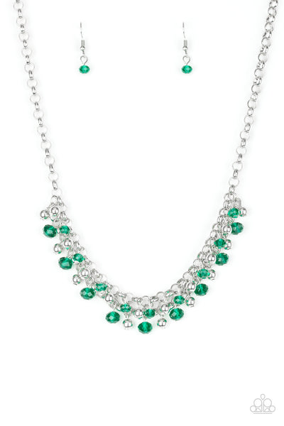 Paparazzi Accessories Trust Fund Baby - Green Necklace & Earrings 