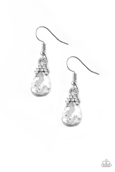 Paparazzi Accessories 5th Avenue Fireworks - White Earrings 