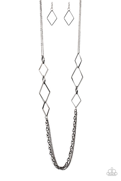 Paparazzi Accessories Fashion Fave - Black Necklace & Earrings 