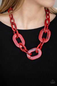 Paparazzi Accessories All In-VINCIBLE - Red Necklace & Earrings 