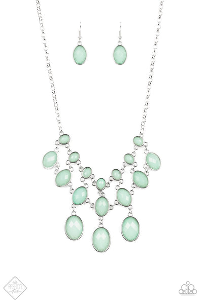 Paparazzi Accessories Mermaid Marmalade - Green Necklace & Earrings 