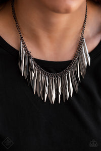 Paparazzi Accessories The Thrill-Seeker Black Necklace & Earrings 