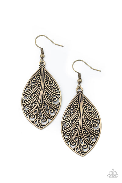 Paparazzi Accessories One VINE Day - Brass Earrings 