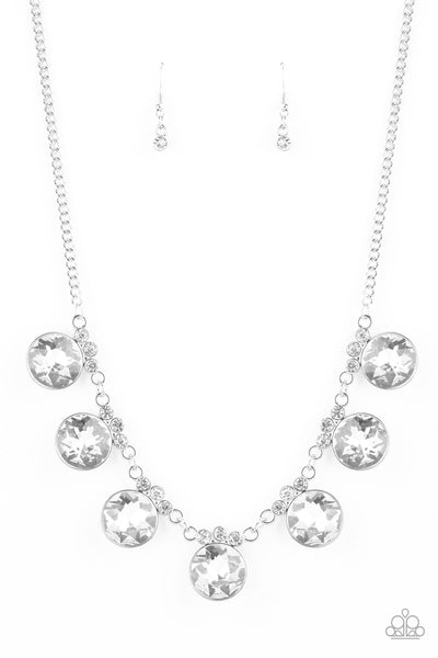 Paparazzi Accessories GLOW-Getter Glamour - White Necklace & Earrings 