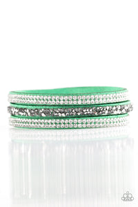 Paparazzi Accessories Mega Glam - Green Bracelet 