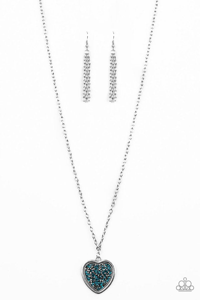 Paparazzi Accessories Heart of SPARKLE - Blue Necklace & Earrings 