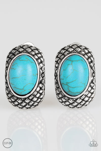 Paparazzi Accessories Bedrock Bombshell - Blue Earrings 