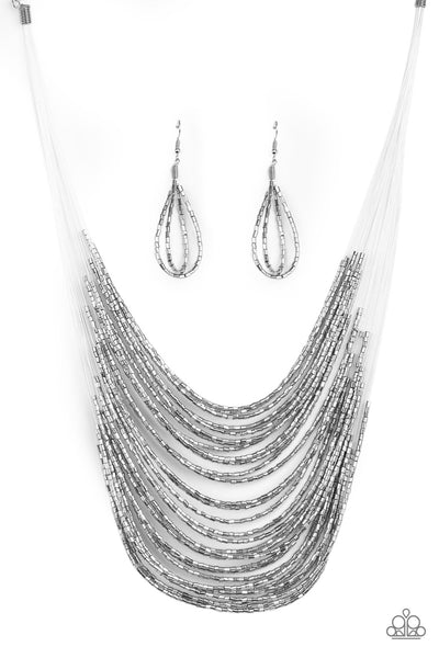 Paparazzi Accessories Catwalk Queen - Silver Necklace & Earrings 