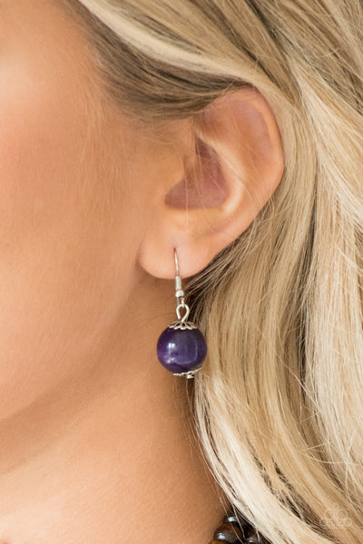 Paparazzi Accessories Cancun Cast Away - Purple Necklace & Earrings 
