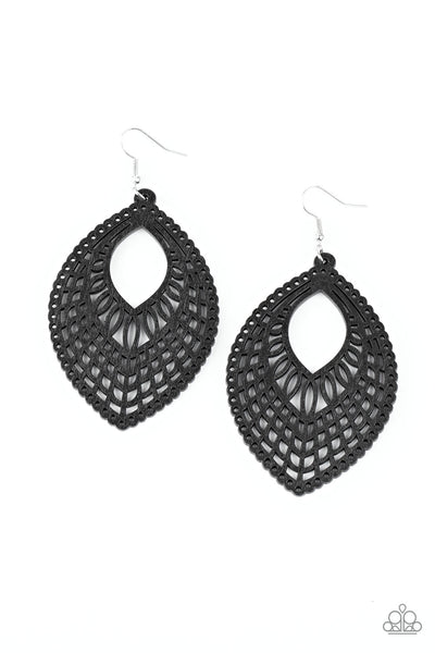 Paparazzi Accessories One Beach At A Time - Black Earrings 