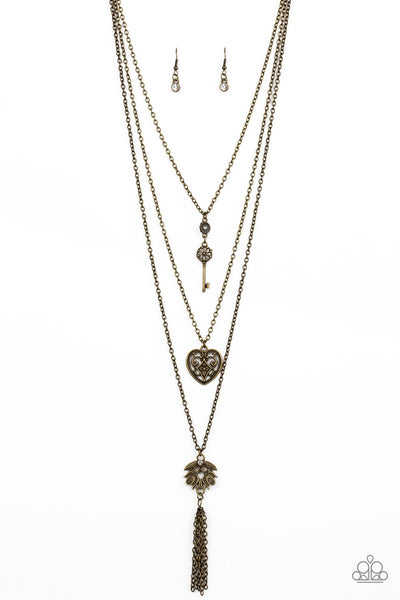 Paparazzi Accessories Love Opens All Doors - Brass Necklace & Earrings 