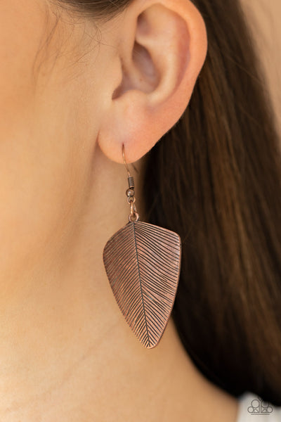 Paparazzi Accessories One Of The Flock - Copper Earrings 