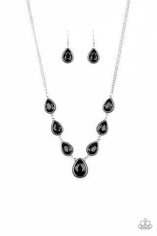 Paparazzi Accessories Socialite Social - Black Necklace & Earrings 