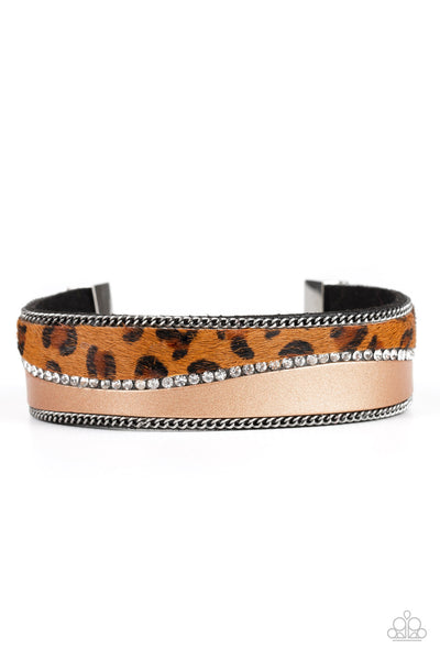 Paparazzi Accessories Flirtatiously Feline - Brown Bracelet 