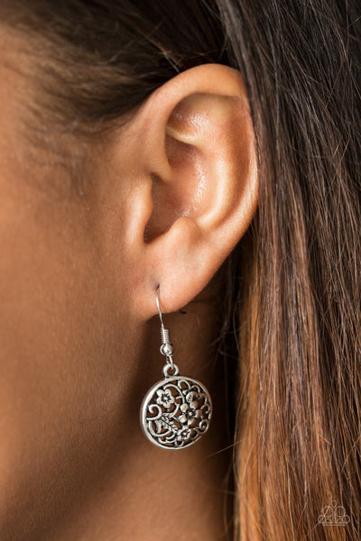 Paparazzi Accessories Flower Patch Perfection - Silver Earrings 