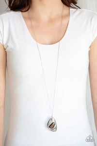 Paparazzi Accessories Asymmetrical Bliss - Brown Necklace & Earrings 