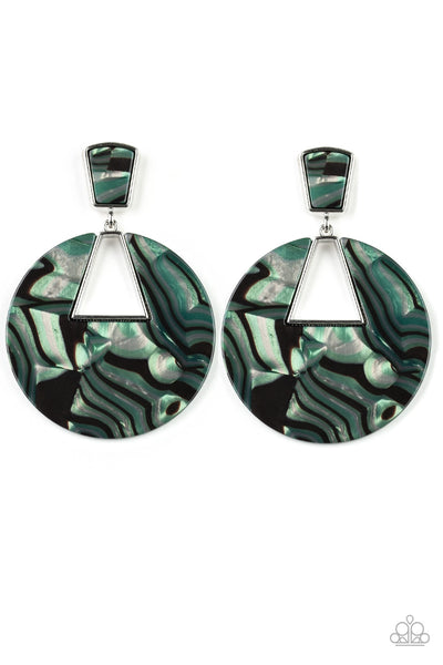 Paparazzi Accessories Let HEIR Rip! - Green Post Earrings 