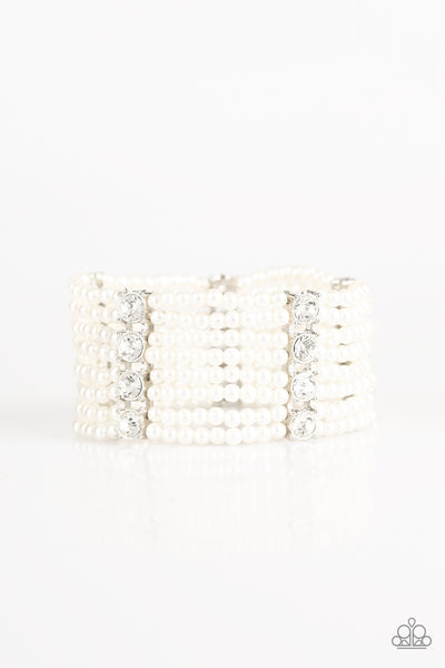 Paparazzi Accessories Get In Line - White Bracelet 