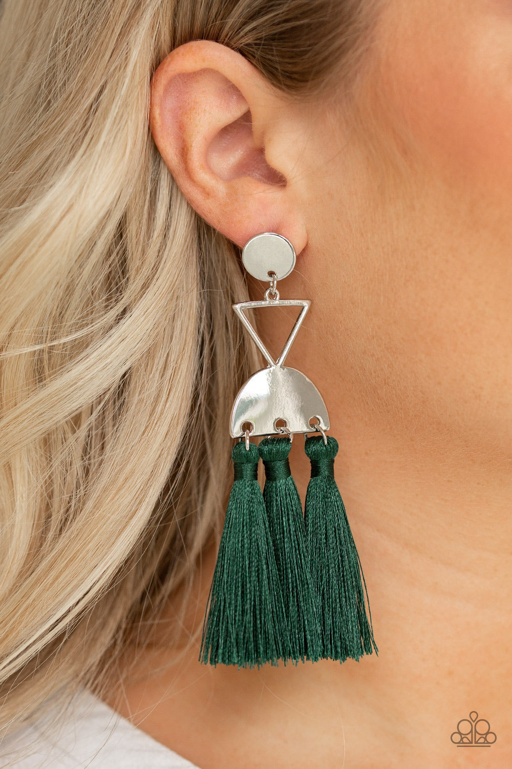 Paparazzi Accessories Tassel Trippin - Green Earrings 
