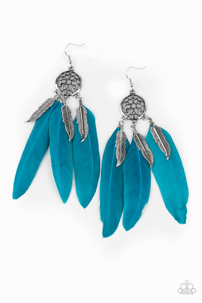 Paparazzi Accessories In Your Wildest DREAM-CATCHERS - Blue Earrings 
