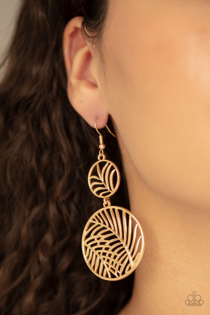 Paparazzi Accessories Palm Oasis Gold Earrings 