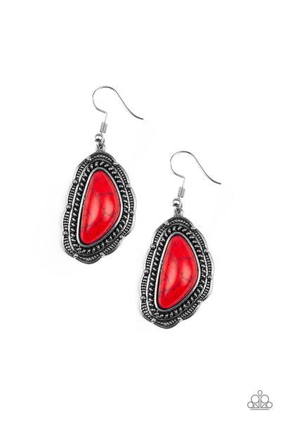 Paparazzi Accessories Santa Fe Soul - Red Earrings 