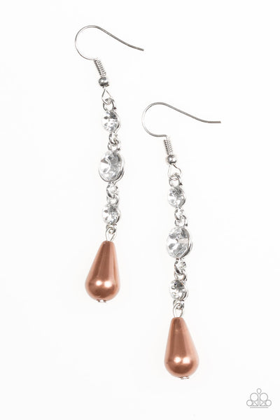 Paparazzi Accessories Social Climber - Brown Earrings 